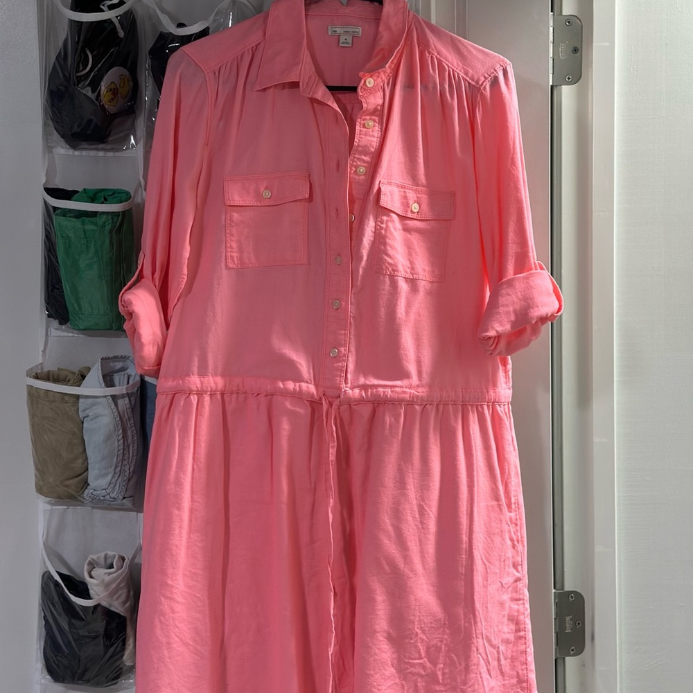 Pink Button-Up Dress